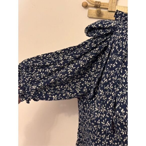 Ulla Johnson Alene One Shoulder Top Midnight Micro Floral 6 - Picture 2 of 9